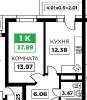 Продам 1-комнатную квартиру в Краснодаре, ПМР, Бородинская ул. 156/2, 36.4 м²