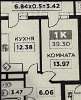 Продам 1-комнатную квартиру в Краснодаре, ПМР, Бородинская ул. 156/2, 39.3 м²