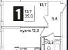 Продам 1-комнатную квартиру в Краснодаре, МХГ-СМР, ул. Западный Обход стр. 47, 35 м²