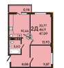 Продам 2-комнатную квартиру, Краснодар, 47.5 м²