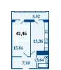 Продам 1-комнатную квартиру в Краснодаре, ЧМР, ул. Старокубанская д. 124 корп. 1, 43.6 м²