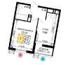 Продам 1-комнатную квартиру, жилой комплекс Фонтаны, 30.1 м²