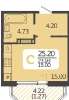 Продам студию в Краснодаре, МХГ-СМР, ул. Красных Партизан 1/4к15, 25.2 м²