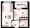 Продам 1-комнатную квартиру в Краснодаре, МХГ-СМР, ул. Западный Обход 45, 32 м²