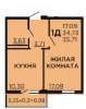 Продам 1-комнатную квартиру, Краснодарский п., ул. Краеведа Соловьёва 6лит5, 36 м²