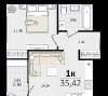 Продам 1-комнатную квартиру в Краснодаре, КМР, Сормовская ул. 1/2к4, 35.5 м²