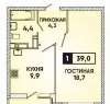 Продам 1-комнатную квартиру в Краснодаре, Энка-п.Жукова, Конгрессная ул. 33, 38.3 м²