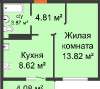 Продам 1-комнатную квартиру в Краснодаре, ККБ, ул. им. Героя Яцкова И.В. 19к2, 35 м²