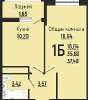 Продам 1-комнатную квартиру в Краснодаре, МХГ-СМР, ул. Заполярная д. 39 лит. 9, 37.5 м²