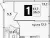 Продам 1-комнатную квартиру, ул. Ивана Беличенко 95к1, 35 м²