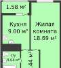 Продам 1-комнатную квартиру в Краснодаре, МХГ-СМР, Прикубанский внутригородской округ  Заполярная ул. 39к4, 36 м²