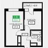 Продам 1-комнатную квартиру в Краснодаре, ККБ, Домбайская ул. 55к3, 33.2 м²