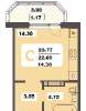 Продам студию в Краснодаре, МХГ-СМР, ул. Красных Партизан 1/4к15, 23.8 м²