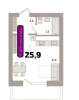 Продам студию, ул. имени Героя Ростовского 8к4, 25.9 м²