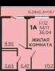 Продам 1-комнатную квартиру, Краснодарский п., ул. Краеведа Соловьёва 6, 36 м²