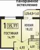 Продам 1-комнатную квартиру в Краснодаре, ККБ, ул. имени Героя Николая Шевелёва 5, 35.8 м²