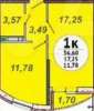 Продам 1-комнатную квартиру в Краснодаре, МХГ-СМР, Заполярная, 38/18/12 м²