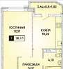 Продам 1-комнатную квартиру в Краснодаре, РИП, ул. Пригородная д. 8 корп. 1 лит. 9, 38.4 м²