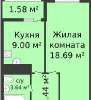 Продам 1-комнатную квартиру в Краснодаре, МХГ-СМР, Прикубанский внутригородской округ  Заполярная ул. 39к10, 36 м²